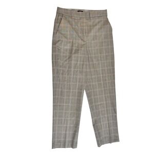 Express Editor Pant Straight Ankle Super High Rise Multi Plaid 6R Career Office